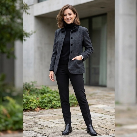 Fundamental Things® Jackets & Blazers - ❄️Women’s Charcoal Gray Wool-Blend Jacket with Button Front